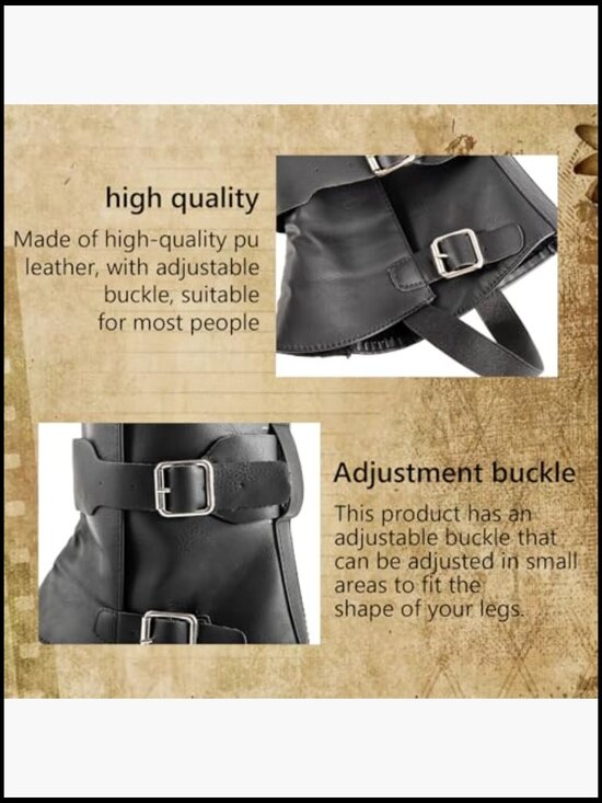 Men\'s Medieval Pirate Boot Covers PU Leather Steampunk Halloween Costume main image 6